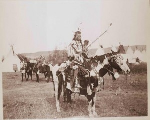 Spotted Rabbit (Apsáalooke [Crow]) on horseback, ca. 1905. Montana. Photo by Fred E. Miller. National Museum of the American Indian 